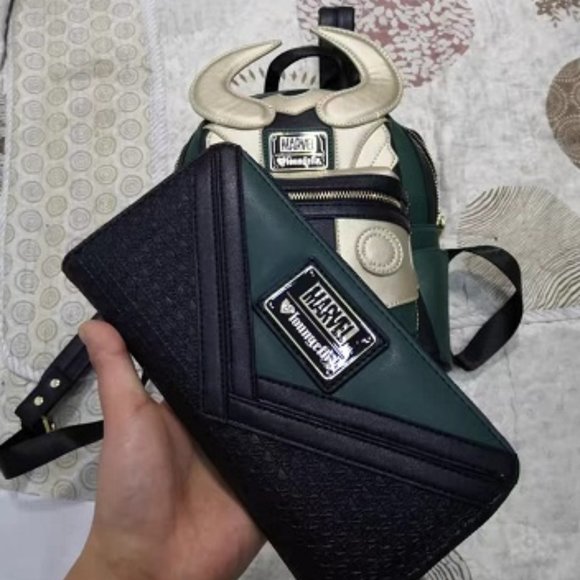 Loungefly Marvel Loki Backpack & Wallet Set - Picture 1 of 3